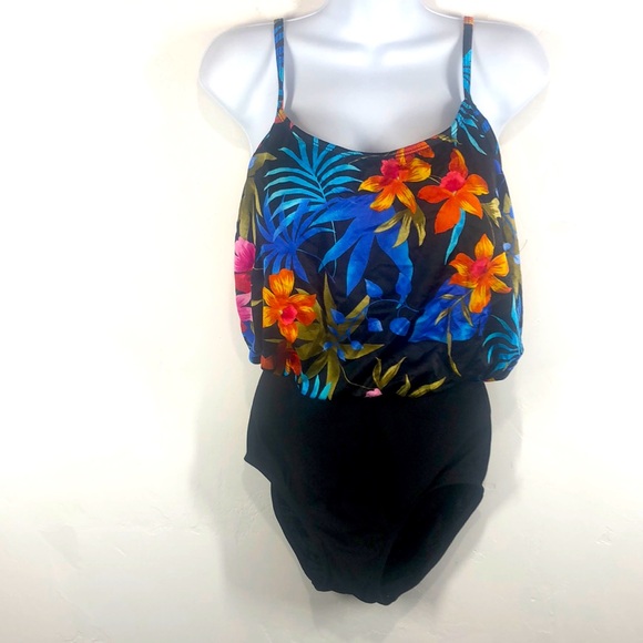 Vintage Other - Vintage Robby Len tropical one piece swimsuit size 10